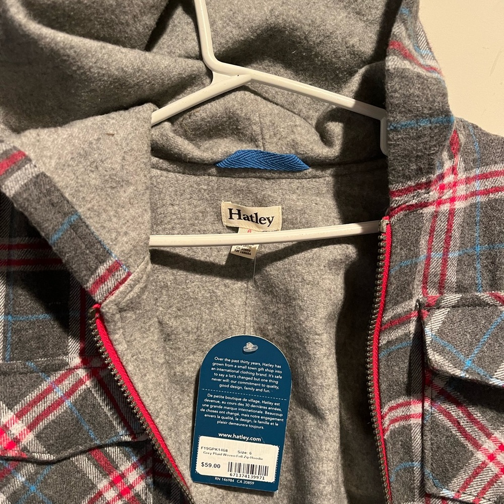 Hatley Gray Plaid Kids Jacket